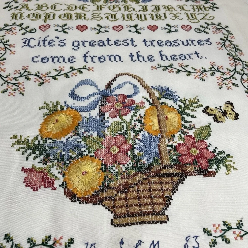 Dimensions Embroidery Cross Stitch 1988 Alphabet Floral Greatest Treasure READ